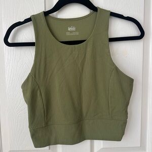 REI Olive Green Ribbed Tank Top
